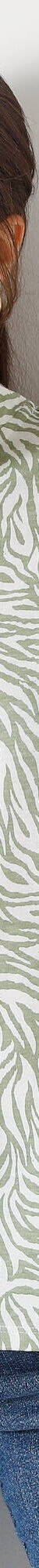 T-shirt col montant zippé imprimé zébré (vert amande) T-shirt col montant zippé imprimé zébré (vert amande)